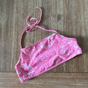 Vineyard Vines Girls Pink Sand Dollar Print Halter Bikini Top Size L (14)